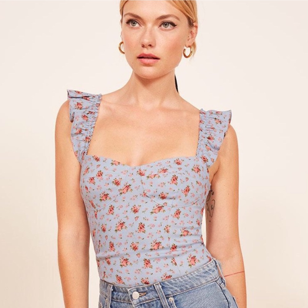 Reformation Elena Top in Petunia